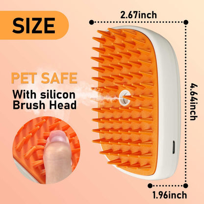 4 In 1 Cat Steam Brush, Anti Static Shedding Spray Comb, Hair Removal, Mist Indoor Steamy Grooming Brush For Dog, Water Spritz Defur Cepillo, Spa Steamer Cloud Para Gatos
