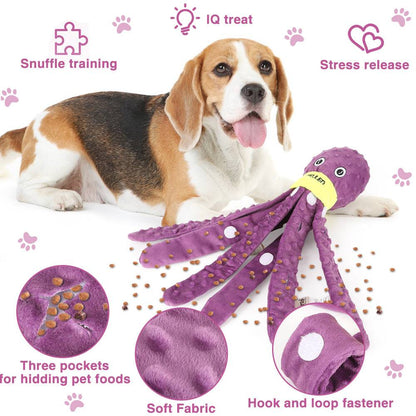 Dog Snuffle Toy Dog Plush Octopus Toys, Dog Puzzle Games Interactive Puppy Toys Chew Toys Slow Feeding Games