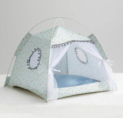 Light green breathable waterproof cat tent cat house for small and medium pets, portable pet bed for outdoor travel and camping