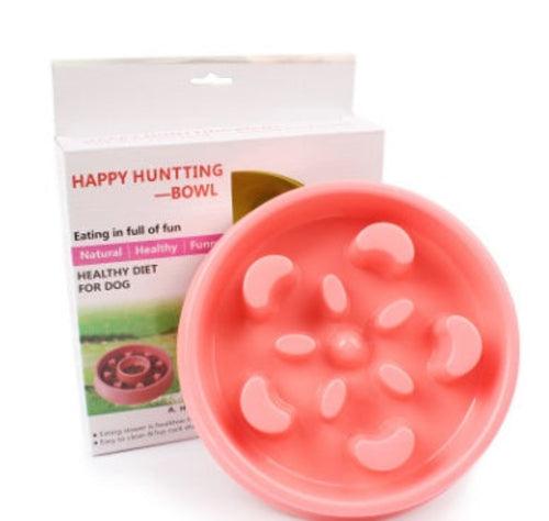 Colorful anti-choke plastic dog bowl for healthy feeding and easy cleaning