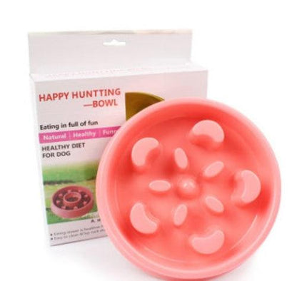 Colorful anti-choke plastic dog bowl for healthy feeding and easy cleaning
