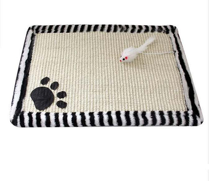 Cat claws mat cat scratch board in khaki, gray, pink, yellow and black stripes, 45cm x 30cm