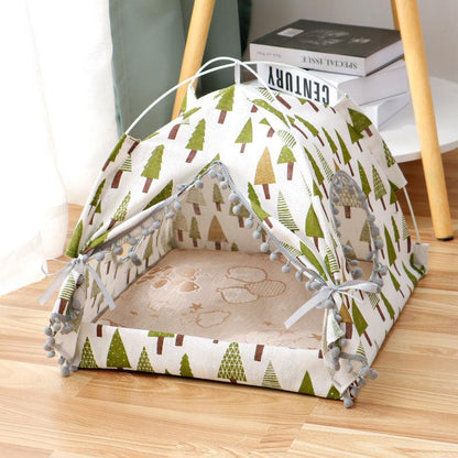 Breathable waterproof cat tent cat house pet bed for small to medium pets in green colors