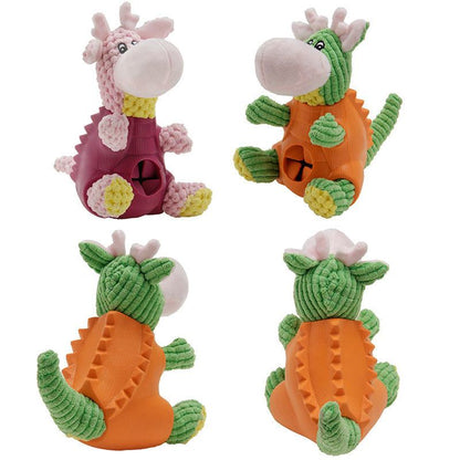 Bite-resistant puppy, hedgehog, Ryoma, and yellow duckling pet toys with airbag heads to help pets remove bad breath