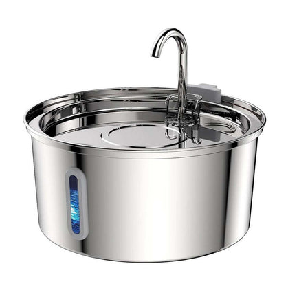 Stainless steel pet water dispenser with large capacity for dogs and cats