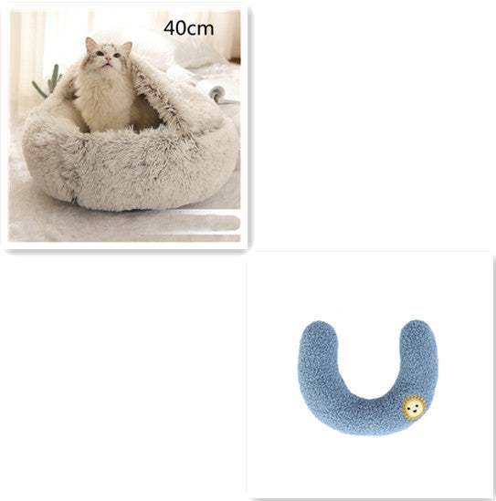 2 In 1 Dog And Cat Bed Pet Winter Bed Round Plush Warm Bed House Soft Long Plush Pets Bed Pet Products cs06jp-nn.myshopify.com
