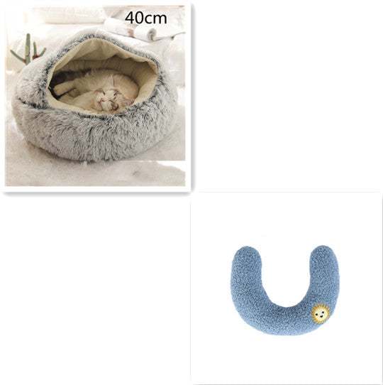 2 In 1 Dog And Cat Bed Pet Winter Bed Round Plush Warm Bed House Soft Long Plush Pets Bed Pet Products cs06jp-nn.myshopify.com