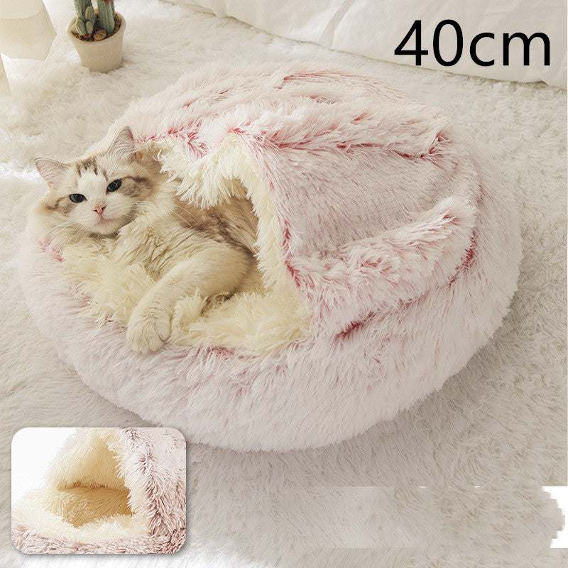 2 In 1 Dog And Cat Bed Pet Winter Bed Round Plush Warm Bed House Soft Long Plush Pets Bed Pet Products cs06jp-nn.myshopify.com