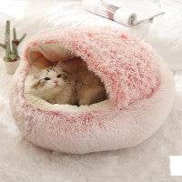 2 In 1 Dog And Cat Bed Pet Winter Bed Round Plush Warm Bed House Soft Long Plush Pets Bed Pet Products cs06jp-nn.myshopify.com