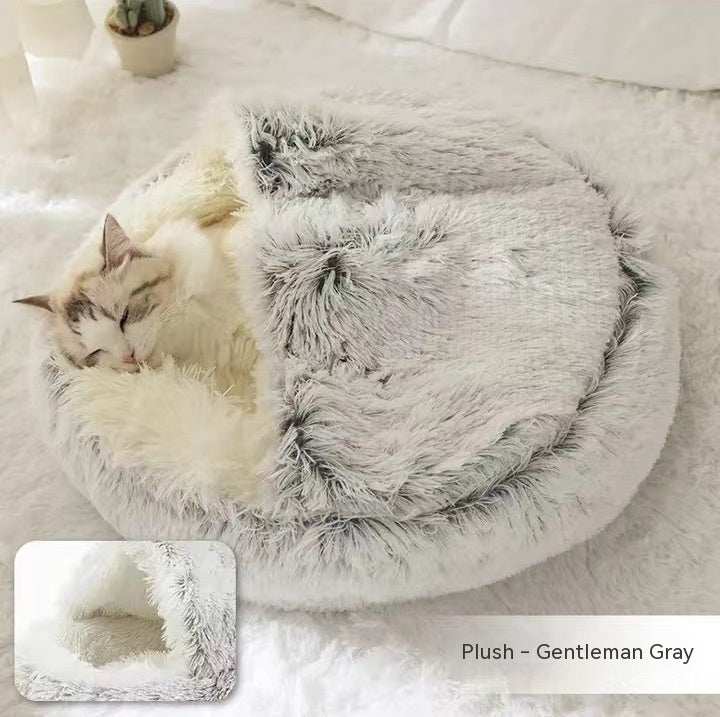 2 In 1 Dog And Cat Bed Pet Winter Bed Round Plush Warm Bed House Soft Long Plush Pets Bed Pet Products cs06jp-nn.myshopify.com