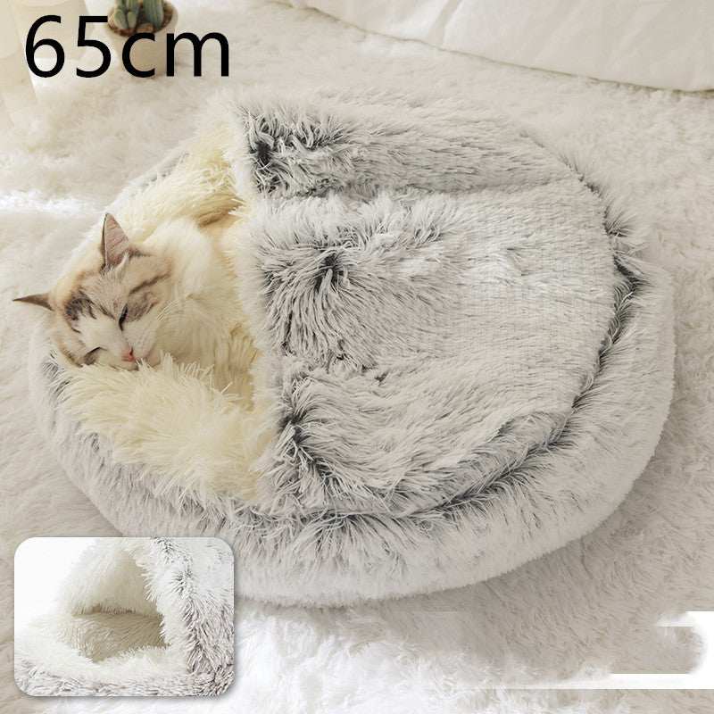 2 In 1 Dog And Cat Bed Pet Winter Bed Round Plush Warm Bed House Soft Long Plush Pets Bed Pet Products cs06jp-nn.myshopify.com