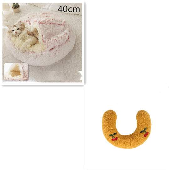 2 In 1 Dog And Cat Bed Pet Winter Bed Round Plush Warm Bed House Soft Long Plush Pets Bed Pet Products cs06jp-nn.myshopify.com