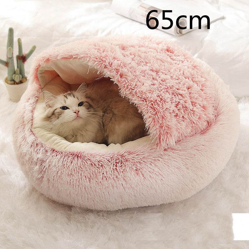2 In 1 Dog And Cat Bed Pet Winter Bed Round Plush Warm Bed House Soft Long Plush Pets Bed Pet Products cs06jp-nn.myshopify.com