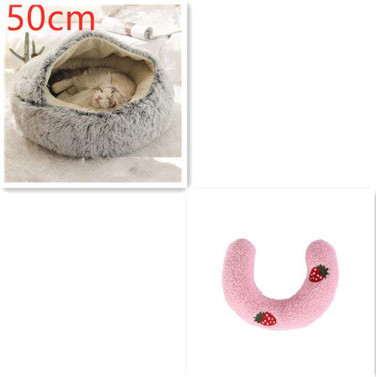 2 In 1 Dog And Cat Bed Pet Winter Bed Round Plush Warm Bed House Soft Long Plush Pets Bed Pet Products cs06jp-nn.myshopify.com