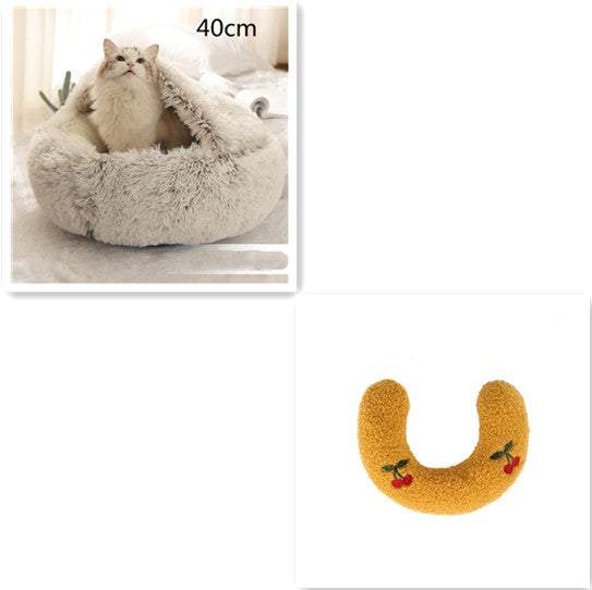 2 In 1 Dog And Cat Bed Pet Winter Bed Round Plush Warm Bed House Soft Long Plush Pets Bed Pet Products cs06jp-nn.myshopify.com