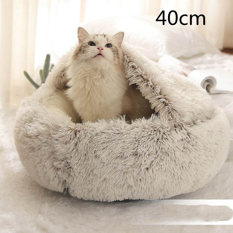 2 In 1 Dog And Cat Bed Pet Winter Bed Round Plush Warm Bed House Soft Long Plush Pets Bed Pet Products cs06jp-nn.myshopify.com