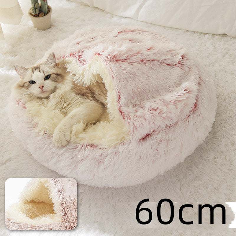 2 In 1 Dog And Cat Bed Pet Winter Bed Round Plush Warm Bed House Soft Long Plush Pets Bed Pet Products cs06jp-nn.myshopify.com