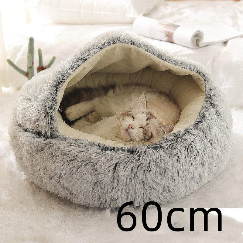 2 In 1 Dog And Cat Bed Pet Winter Bed Round Plush Warm Bed House Soft Long Plush Pets Bed Pet Products cs06jp-nn.myshopify.com