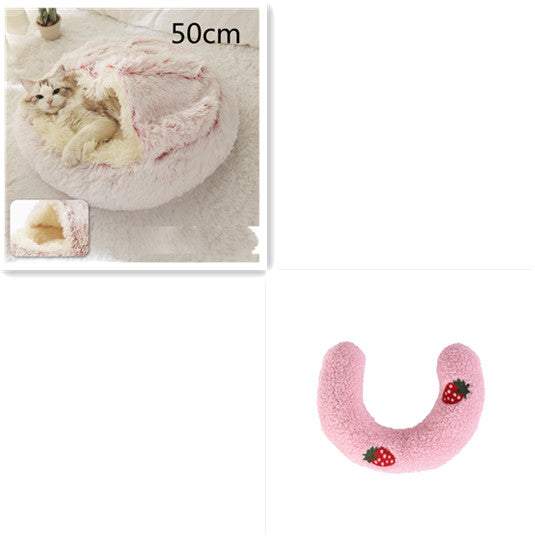 2 In 1 Dog And Cat Bed Pet Winter Bed Round Plush Warm Bed House Soft Long Plush Pets Bed Pet Products cs06jp-nn.myshopify.com