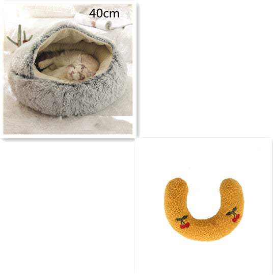 2 In 1 Dog And Cat Bed Pet Winter Bed Round Plush Warm Bed House Soft Long Plush Pets Bed Pet Products cs06jp-nn.myshopify.com
