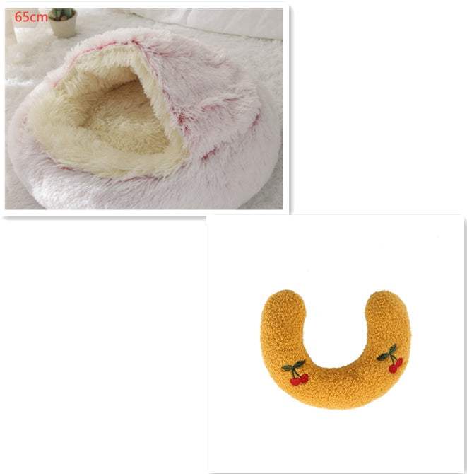 2 In 1 Dog And Cat Bed Pet Winter Bed Round Plush Warm Bed House Soft Long Plush Pets Bed Pet Products cs06jp-nn.myshopify.com
