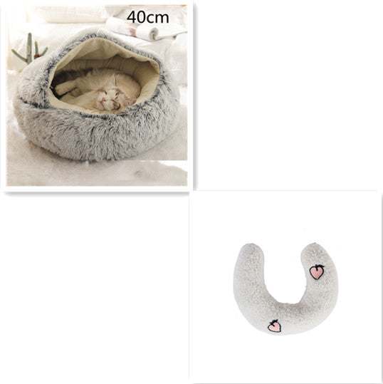 2 In 1 Dog And Cat Bed Pet Winter Bed Round Plush Warm Bed House Soft Long Plush Pets Bed Pet Products cs06jp-nn.myshopify.com