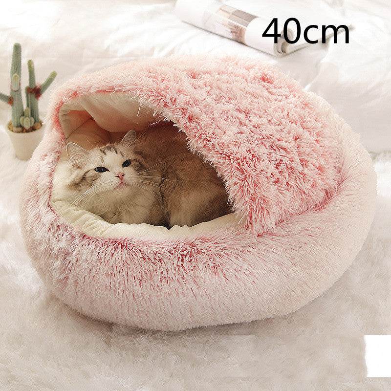 2 In 1 Dog And Cat Bed Pet Winter Bed Round Plush Warm Bed House Soft Long Plush Pets Bed Pet Products cs06jp-nn.myshopify.com