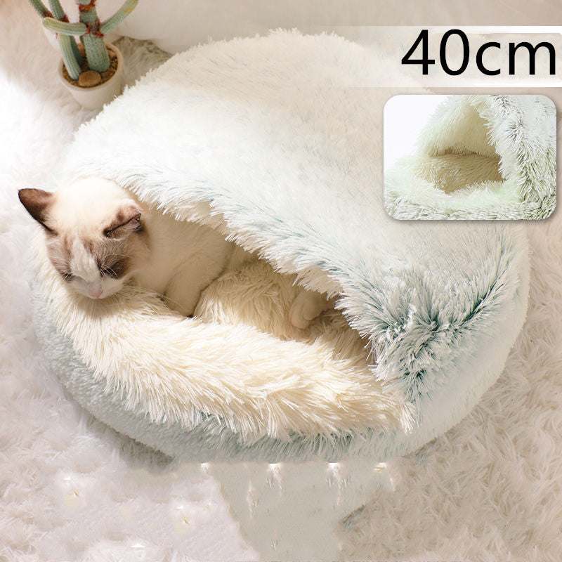 2 In 1 Dog And Cat Bed Pet Winter Bed Round Plush Warm Bed House Soft Long Plush Pets Bed Pet Products cs06jp-nn.myshopify.com