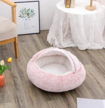 2 In 1 Dog And Cat Bed Pet Winter Bed Round Plush Warm Bed House Soft Long Plush Pets Bed Pet Products cs06jp-nn.myshopify.com