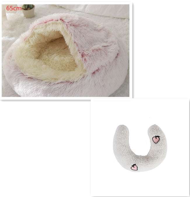 2 In 1 Dog And Cat Bed Pet Winter Bed Round Plush Warm Bed House Soft Long Plush Pets Bed Pet Products cs06jp-nn.myshopify.com