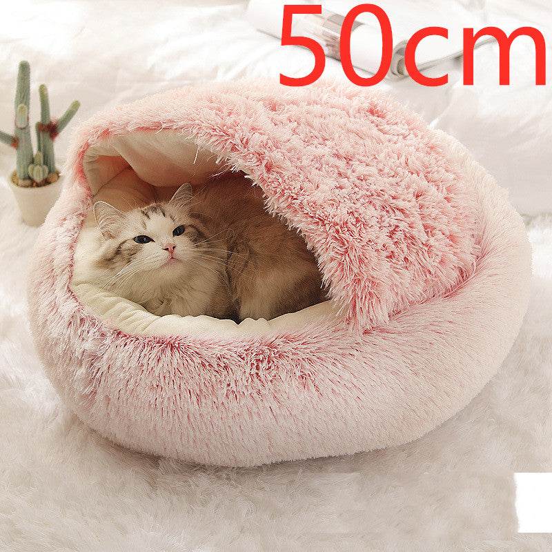 2 In 1 Dog And Cat Bed Pet Winter Bed Round Plush Warm Bed House Soft Long Plush Pets Bed Pet Products cs06jp-nn.myshopify.com