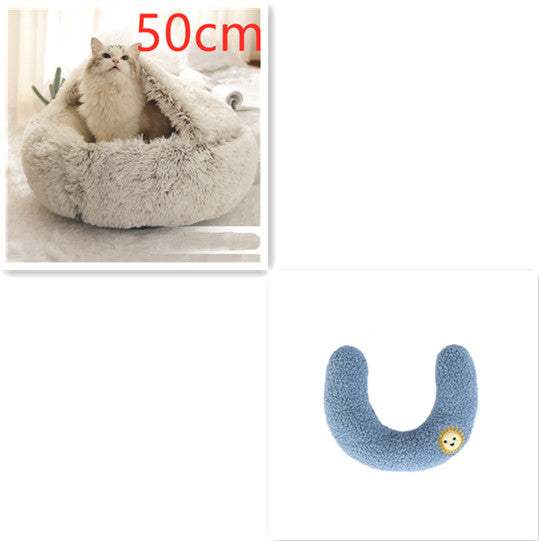2 In 1 Dog And Cat Bed Pet Winter Bed Round Plush Warm Bed House Soft Long Plush Pets Bed Pet Products cs06jp-nn.myshopify.com