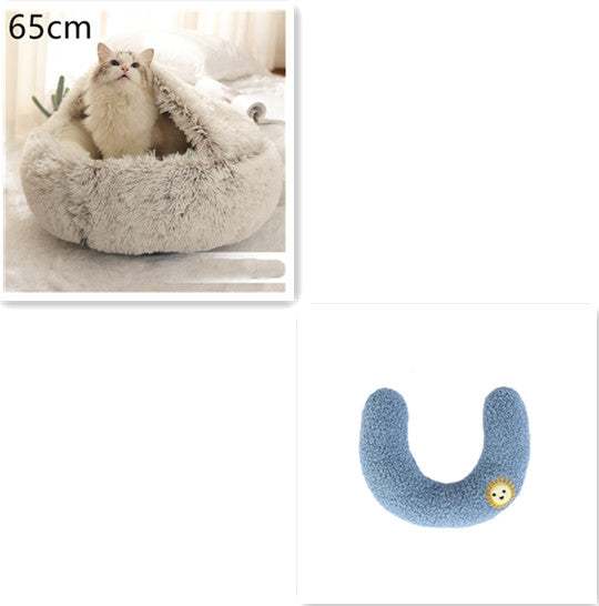 2 In 1 Dog And Cat Bed Pet Winter Bed Round Plush Warm Bed House Soft Long Plush Pets Bed Pet Products cs06jp-nn.myshopify.com