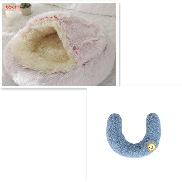 2 In 1 Dog And Cat Bed Pet Winter Bed Round Plush Warm Bed House Soft Long Plush Pets Bed Pet Products cs06jp-nn.myshopify.com