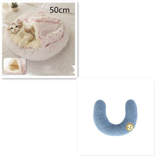 2 In 1 Dog And Cat Bed Pet Winter Bed Round Plush Warm Bed House Soft Long Plush Pets Bed Pet Products cs06jp-nn.myshopify.com