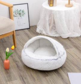 2 In 1 Dog And Cat Bed Pet Winter Bed Round Plush Warm Bed House Soft Long Plush Pets Bed Pet Products cs06jp-nn.myshopify.com