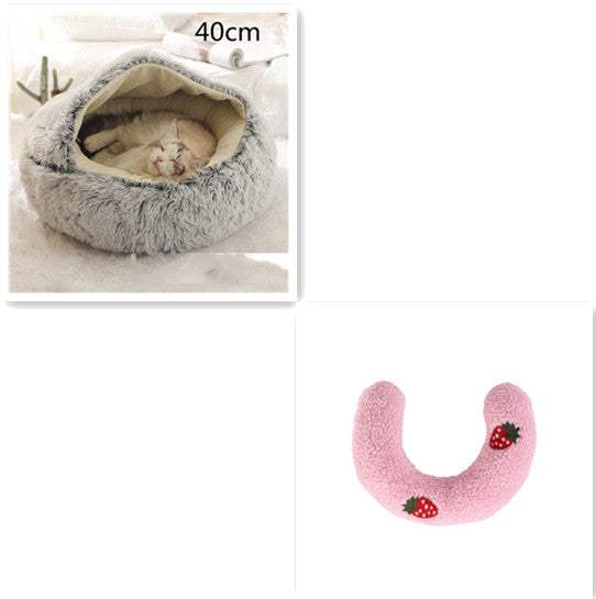 2 In 1 Dog And Cat Bed Pet Winter Bed Round Plush Warm Bed House Soft Long Plush Pets Bed Pet Products cs06jp-nn.myshopify.com