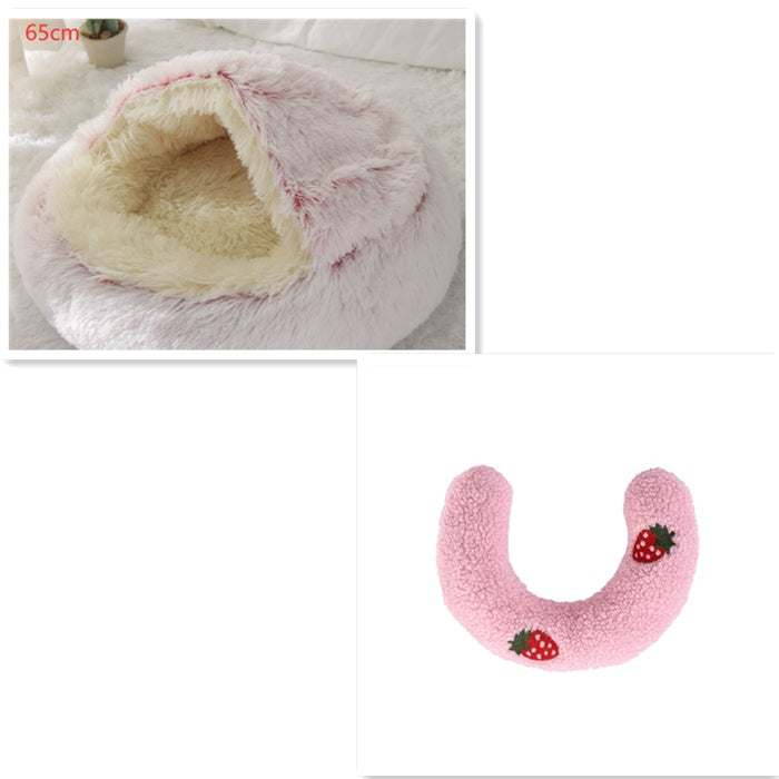 2 In 1 Dog And Cat Bed Pet Winter Bed Round Plush Warm Bed House Soft Long Plush Pets Bed Pet Products cs06jp-nn.myshopify.com