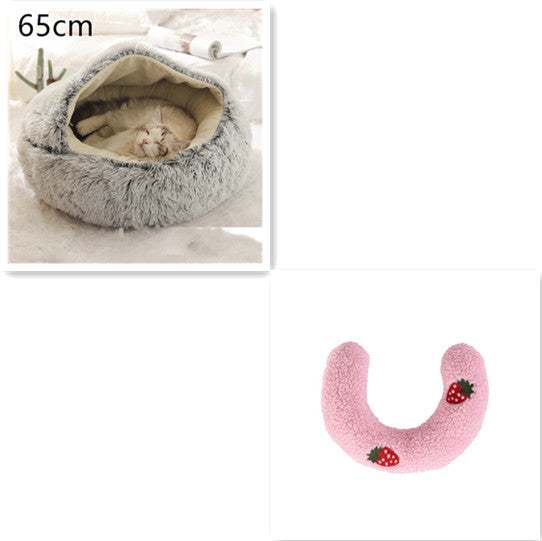 2 In 1 Dog And Cat Bed Pet Winter Bed Round Plush Warm Bed House Soft Long Plush Pets Bed Pet Products cs06jp-nn.myshopify.com