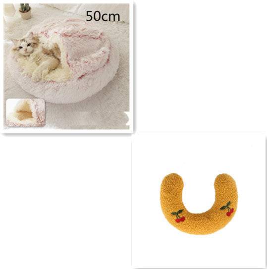 2 In 1 Dog And Cat Bed Pet Winter Bed Round Plush Warm Bed House Soft Long Plush Pets Bed Pet Products cs06jp-nn.myshopify.com