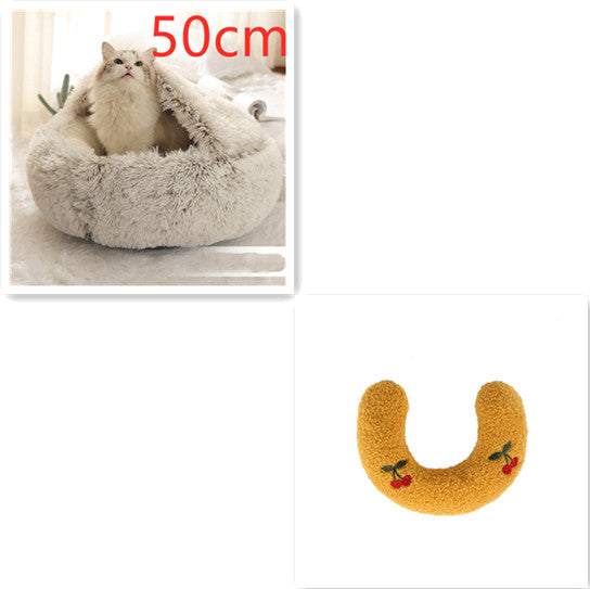 2 In 1 Dog And Cat Bed Pet Winter Bed Round Plush Warm Bed House Soft Long Plush Pets Bed Pet Products cs06jp-nn.myshopify.com