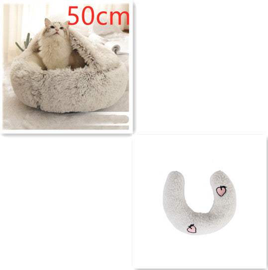 2 In 1 Dog And Cat Bed Pet Winter Bed Round Plush Warm Bed House Soft Long Plush Pets Bed Pet Products cs06jp-nn.myshopify.com
