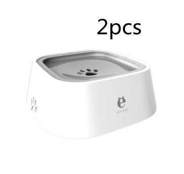 Pet feeding bowls with anti-spill floating disk design for clean water and dry pet mouths