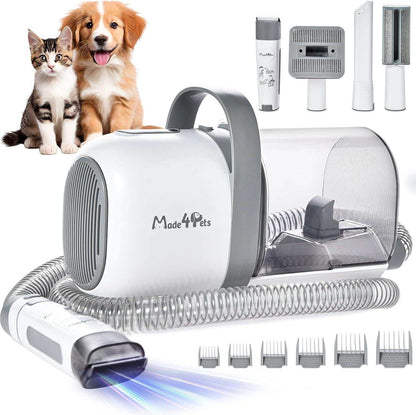 Dog grooming kit with low noise pet hair vacuum and grooming tools for stress-free pet care