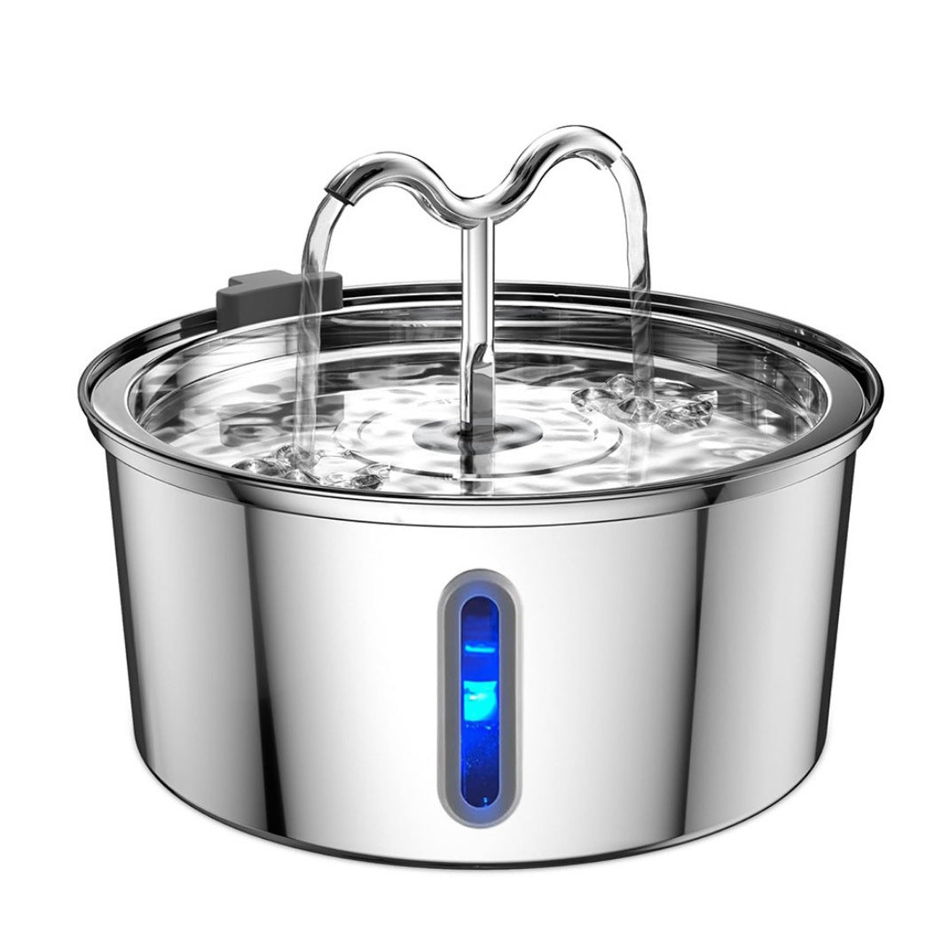 All Stainless Steel Pet Water Dispenser Round Runway Type Large Capacity Dogs And Cats Water Dispenser