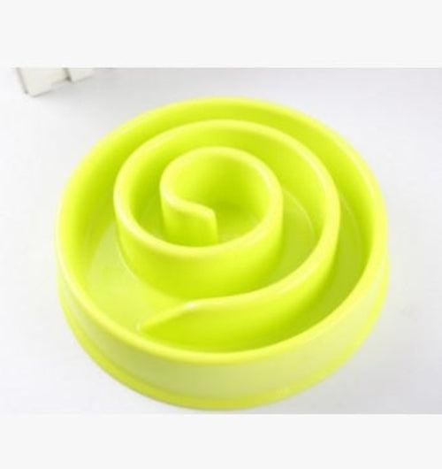 Colorful plastic anti-choke dog bowl designed for healthy feeding and easy cleaning
