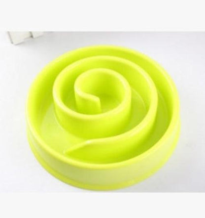 Colorful plastic anti-choke dog bowl designed for healthy feeding and easy cleaning