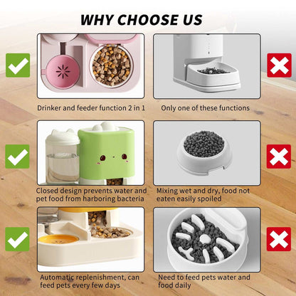 Cartoon cloud cat ear shaped pet feeding and water bowl for home and travel