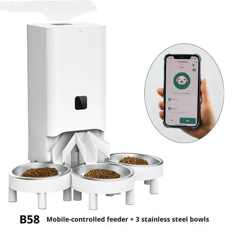 Multiple Smart Pet Automatic Feeders With Timed And Quantitative Feeding