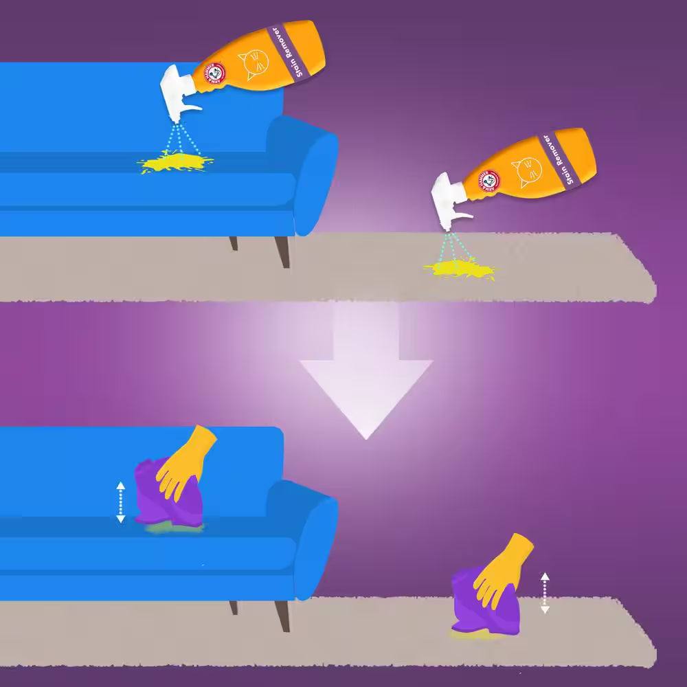 32 oz spray bottle of Pet Stain and Odor Eliminator with ARM & HAMMER and OxiClean for removing pet stains and odors